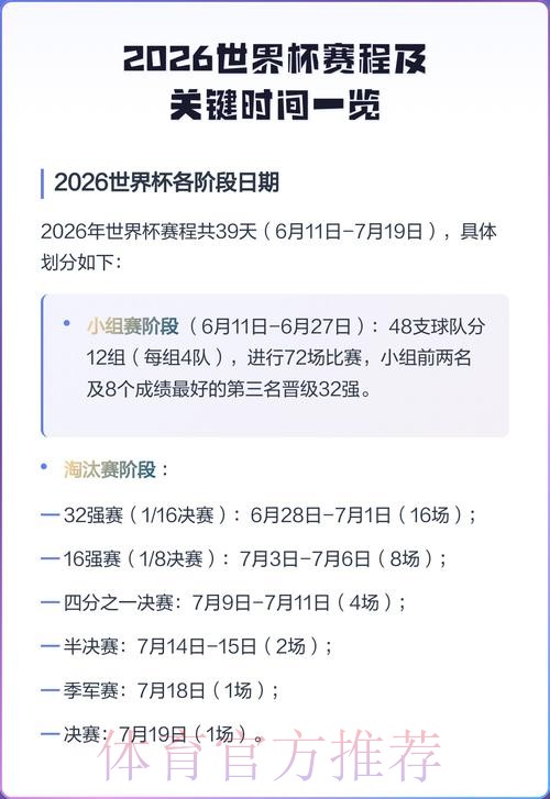 2026世界杯赛程详细安排比赛时间表免费观看 2026世界杯赛程详细安排比赛时间表免费观看